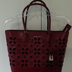 Authentic Michael Kors burgundy tote bag EUC